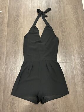 Naked Zebra Black Halter Romper